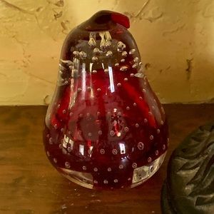 Red Apple Art Glass Paperweight